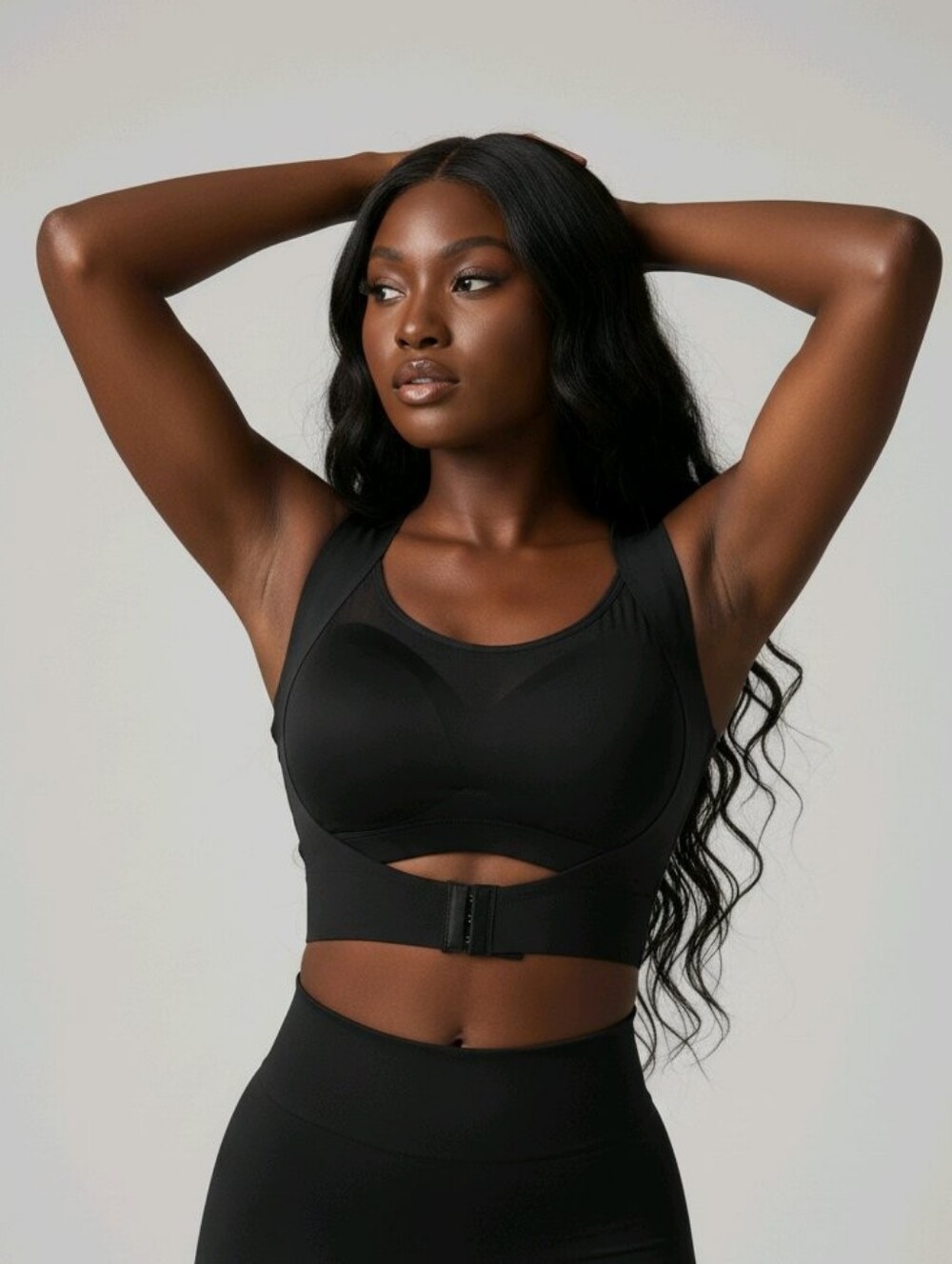 Women's Black Supportive Front-Closure Comfort Bra